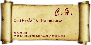 Czifrák Hermiusz névjegykártya